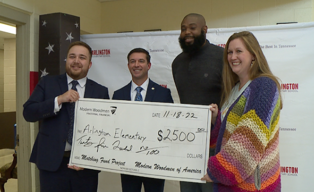$2,500 check given to Jackson elementary school