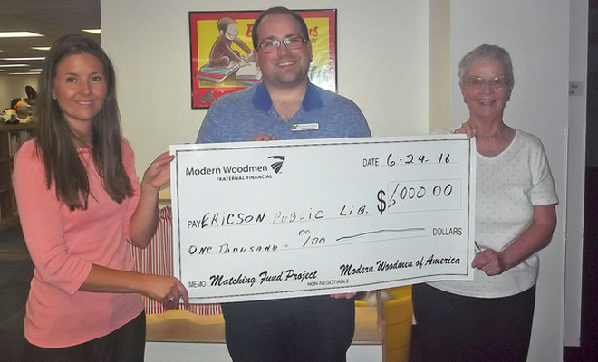 Modern Woodmen Donates to Ericson Public Library