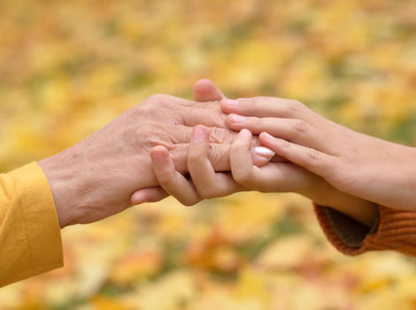 two people holding hands