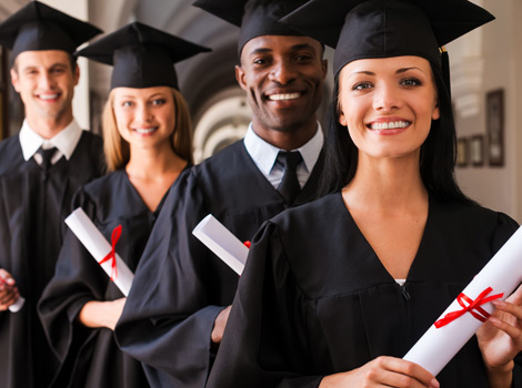 people wearing cap and gowns