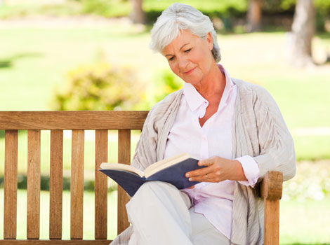 woman reading a book